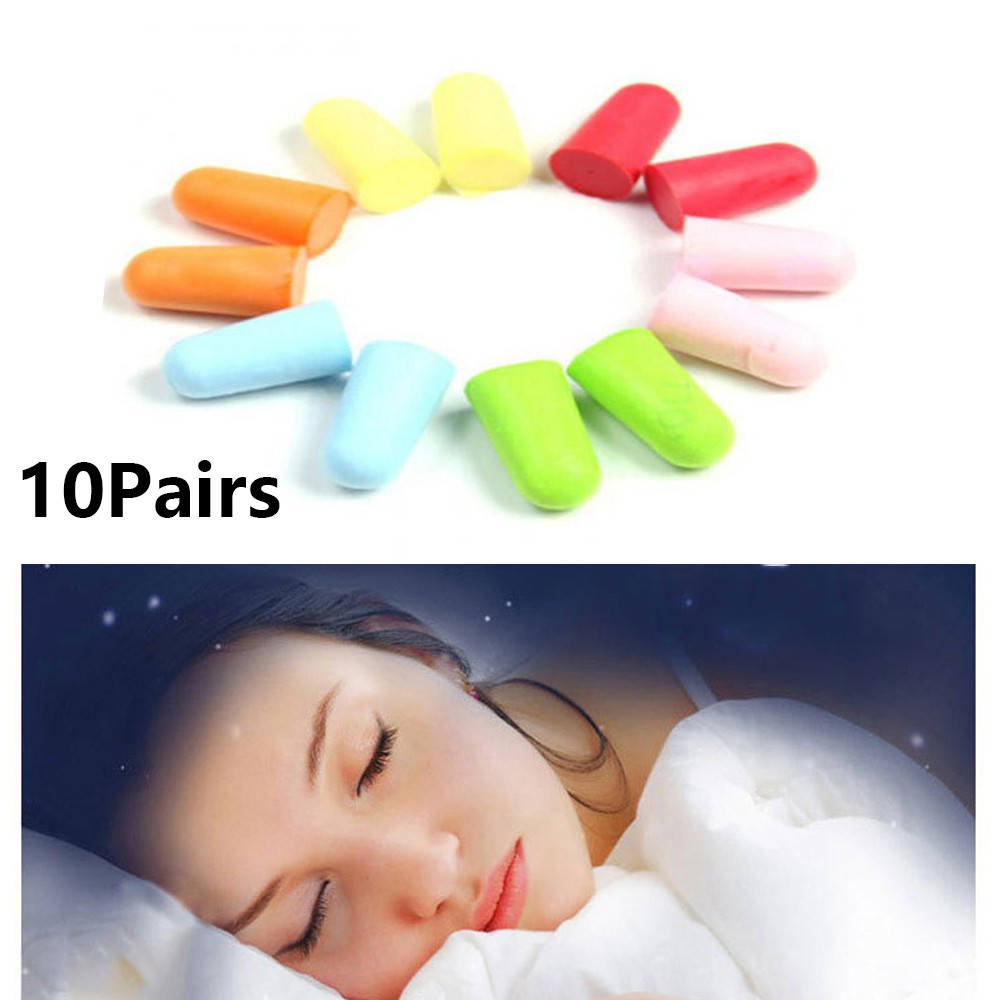 Bộ 10 Cặp Nút Bịt Tai Mềm Mại Màu Sắc Ngẫu Nhiên