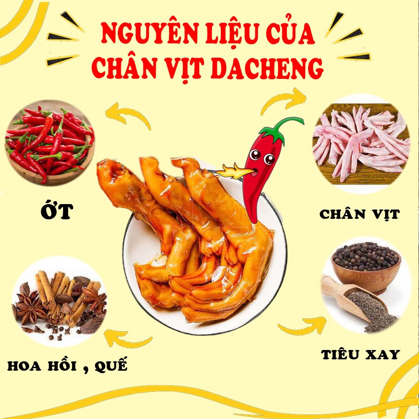 Chân vịt cay trung quốc dacheng ăn vặt giá rẻ loại 31.8gam siêu ngon AV01