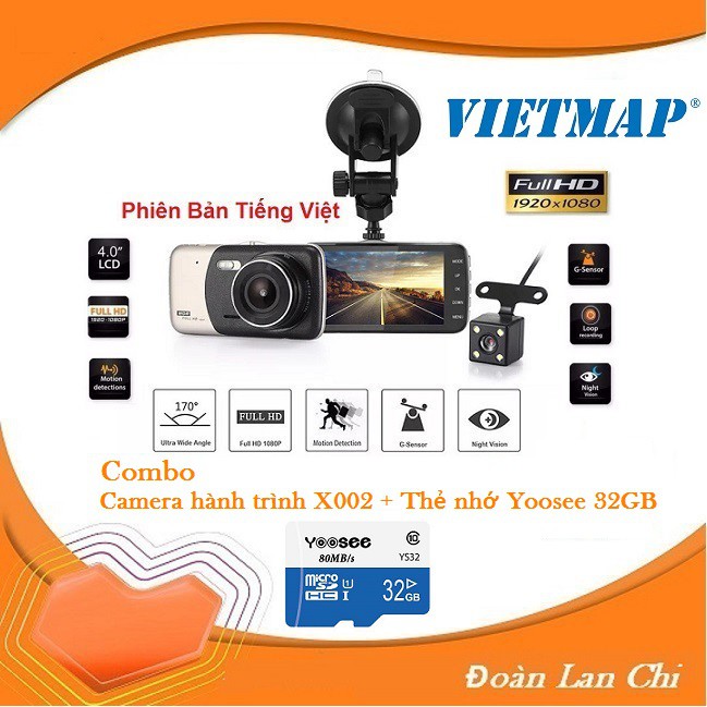 [Mã 11ELSALE hoàn 7% đơn 300K] [ GIÁ HUỶ DIỆT] Combo Camera hành trình X002 + Thẻ nhớ Yoosee 32GB