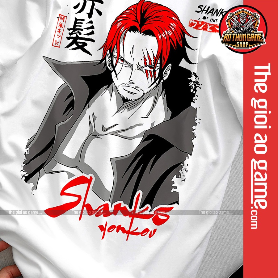 Áo one piece Shanks nam nữ Áo thun one pieceShanks trắng đen form rộng unisex cotton co giãn thoáng mát TGAG T02