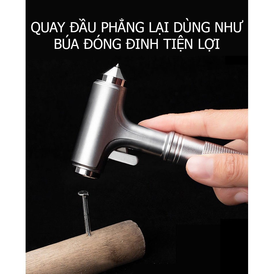 [Mã LIFEAUMAY giảm 10% tối đa 30k đơn 150k] Búa thoát hiểm ô tô bằng thép cứu nguy khẩn cấp 1 giây vỡ kính