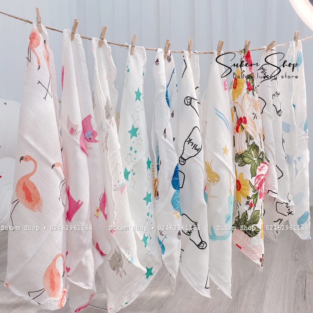 Khăn sữa aden 100% sợi tre - set 10c