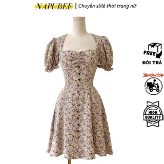 Váy xòe hoa nhí thiết kế thanh lịch napubee, đầm dự tiệc tiểu thư veleda dress