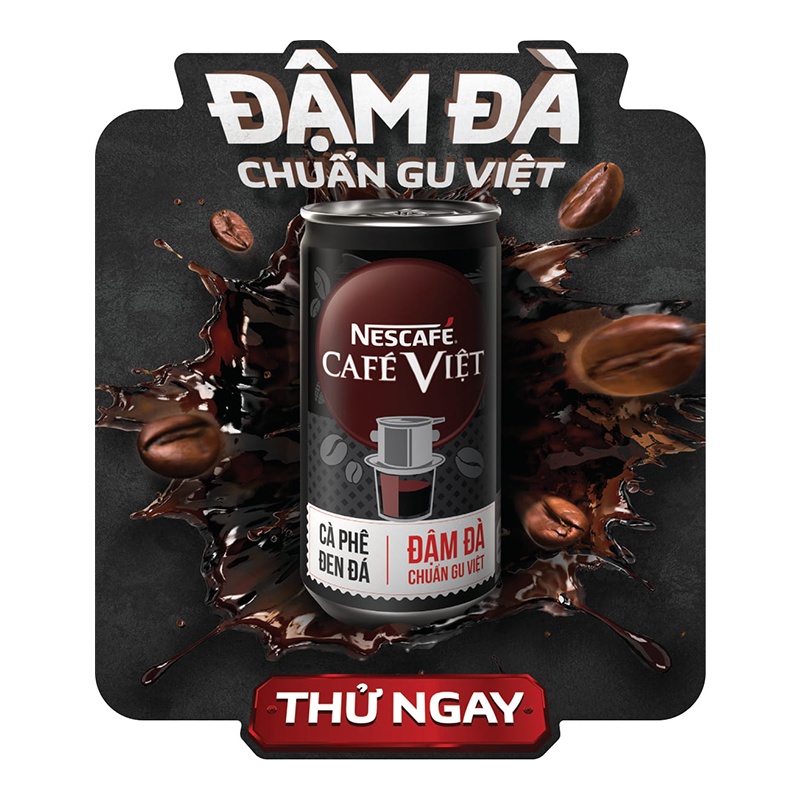 [Tặng 3 ly sứ Pastel] Bộ 12 lon Cà phê đen uống liền NESCAFÉ® CAFÉ VIỆT (lon 170 ml) | BigBuy360 - bigbuy360.vn