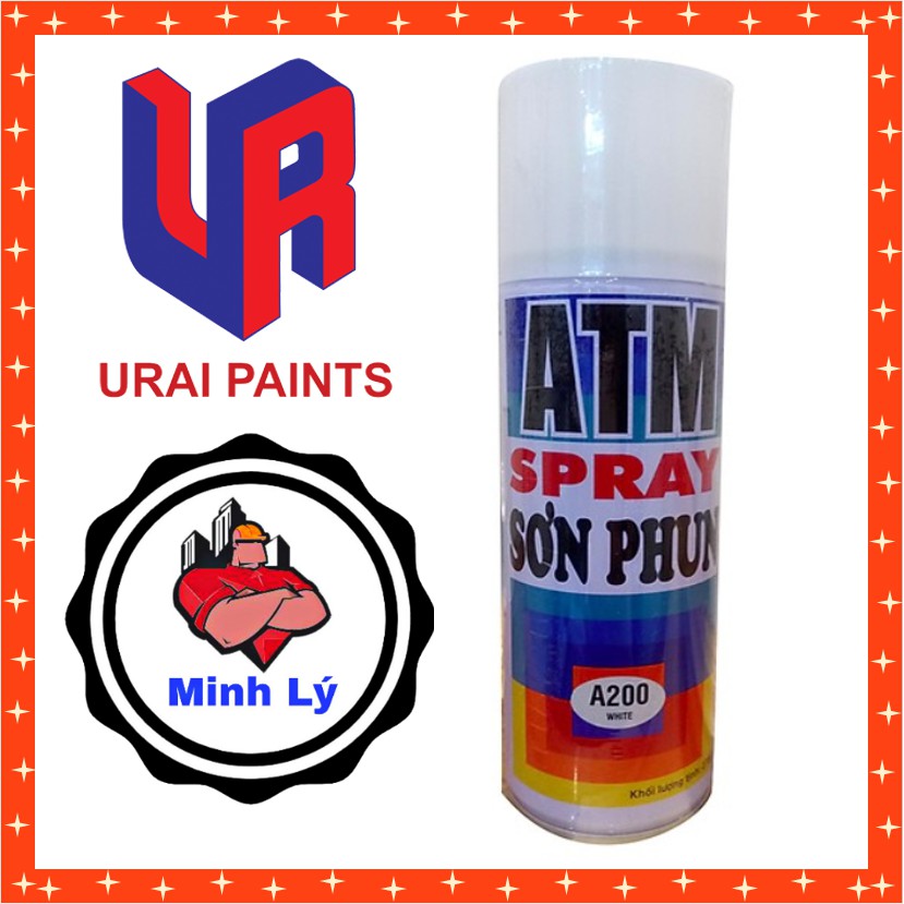 Combo 2 Chai Sơn Phun Màu Trắng A200 ATM Spray Cao Cấp