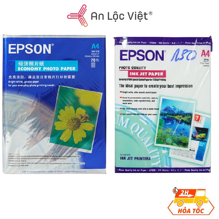 Giấy in ảnh – giấy in màu EPSON A4 130gsm,230gsm
