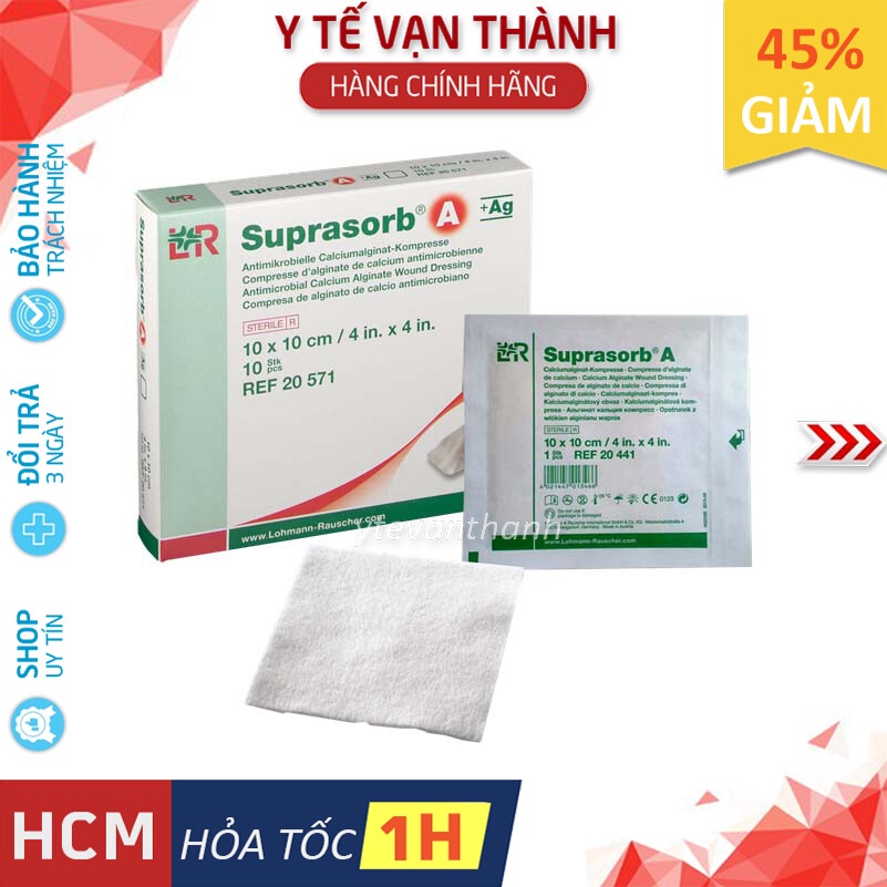 ✅ Gạc Kháng Khuẩn Hút Dịch Tạo Gel Tiệt Trùng- Suprasorb A +Ag -VT0693