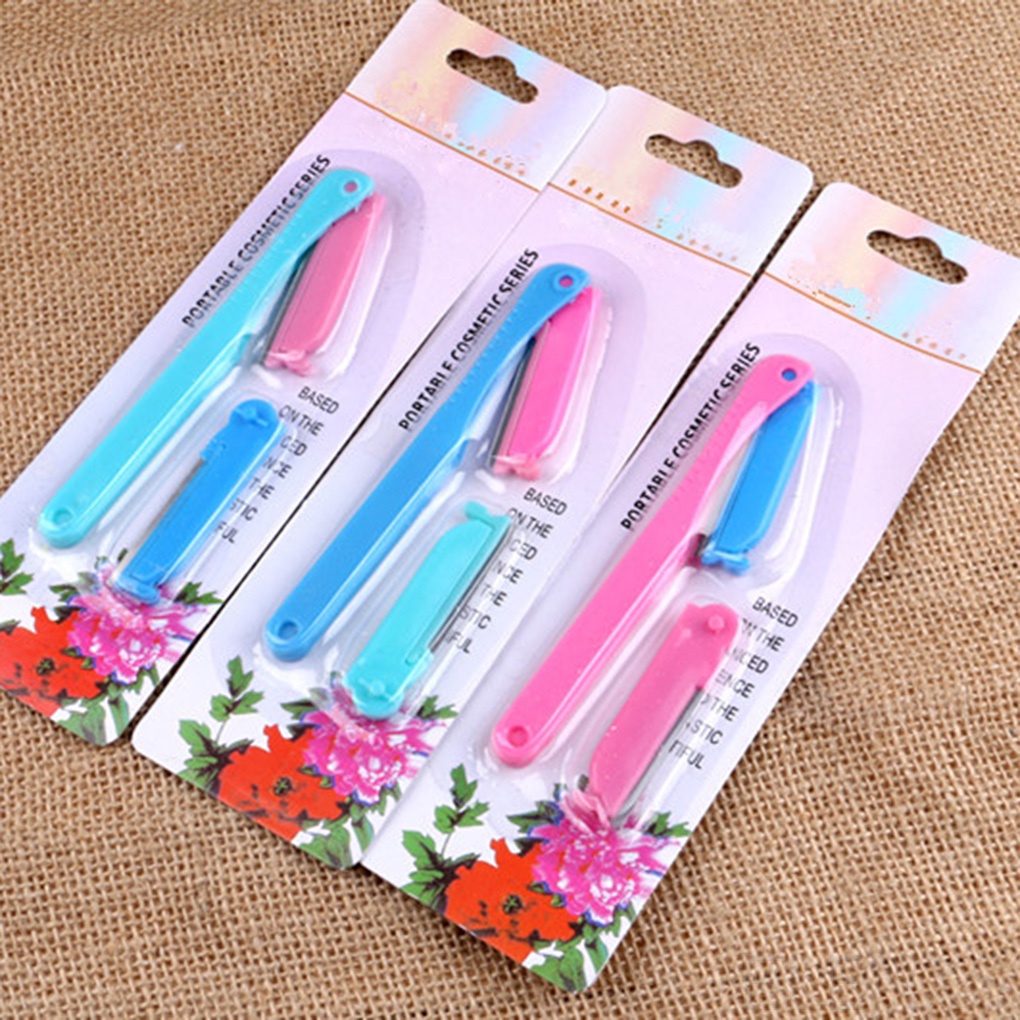 [Hàng mới về] Dao Cạo Lông Mày Thiết Kế Gấp Gọn Màu Sắc Tùy Chọn Dành Cho Nữ
