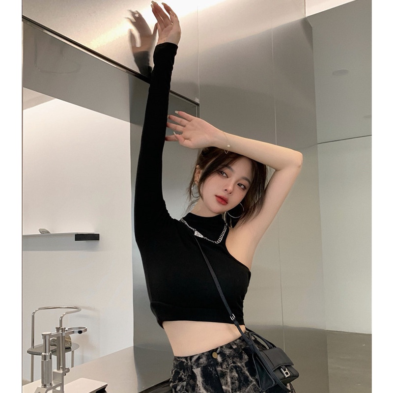 Áo thun tay dài hở vai thời trang mùa thu quyến rũ dành cho nữ