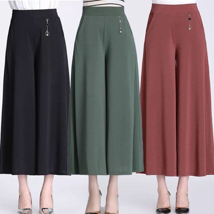 Quần Short Giả Váy Lưng Cao Ống Rộng Thời Trang Cho Nữ