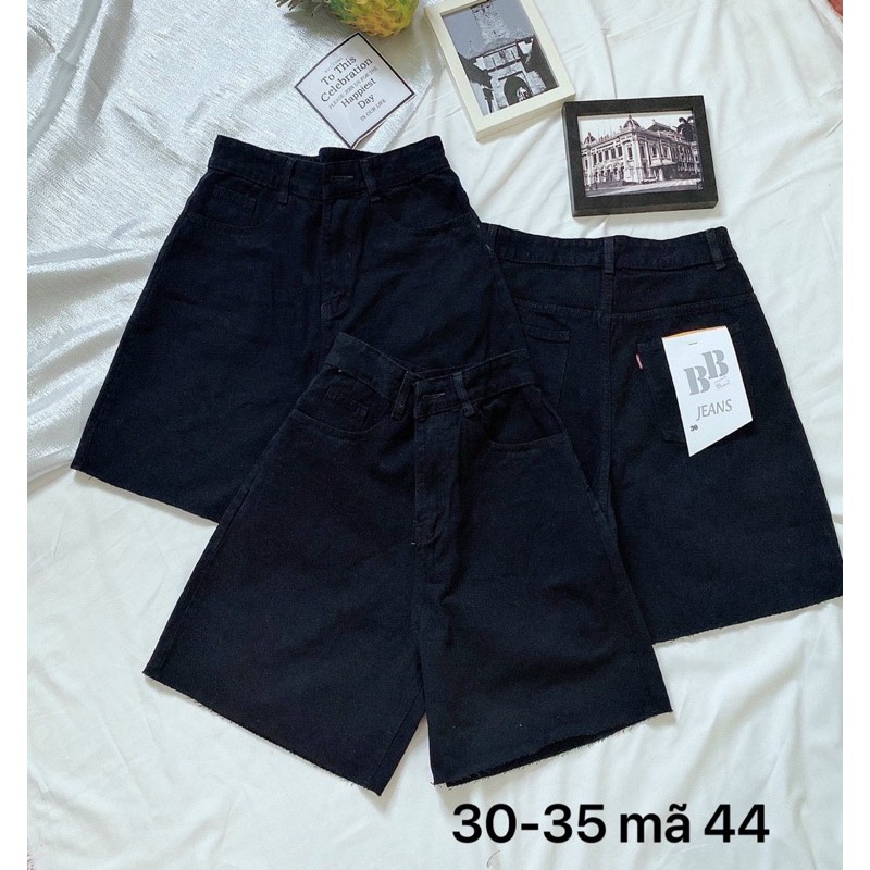 Quần ngố jean nữ màu đen lưng cao size đại hàng VNXK kiểu trơn bigsize MS44 2Kjean
