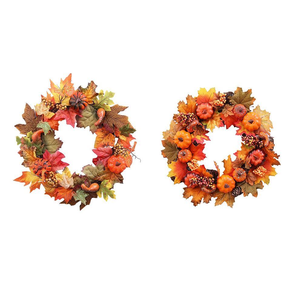 LET Vòng Hoa Lá Phong Giả Trang Trí Halloween
