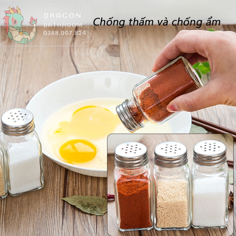 Lọ Thủy Tinh Dày Đựng Gia Vị Tiện Dụng Cho Nhà Bếp