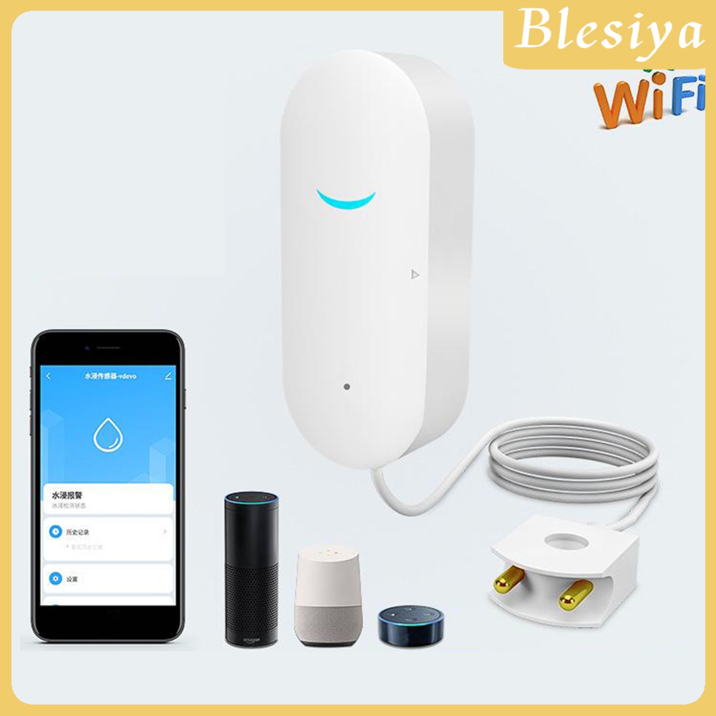 (Hàng Mới Về) Thiết Bị Báo Động Rò Rỉ Nước Thông Minh Kết Nối Wifi