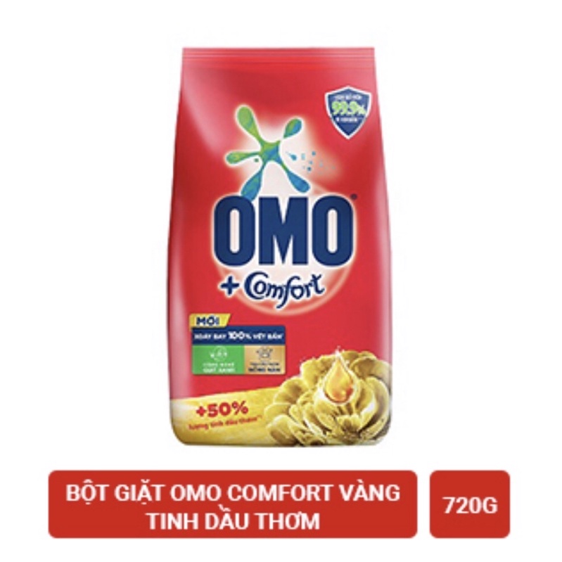 BỘT GIẶT OMO COMFORT TINH DẦU THƠM NỒNG NÀNG VÀNG TÚI 720g