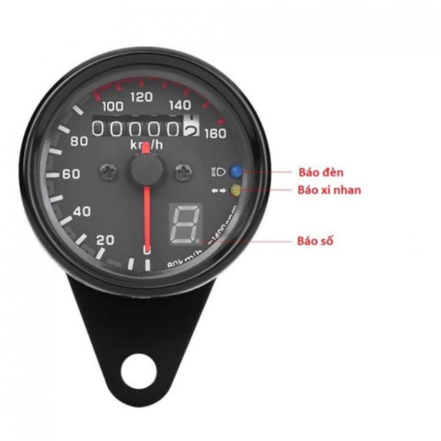 ĐỒNG HỒ CLASSIC ĐO KM CÓ 2 ĐÈN BÁO CHỨC NĂNG | HÀNG CAO CẤP CHUYÊN ĐỘ XE CAFERACER , TRACKER, BOBBER