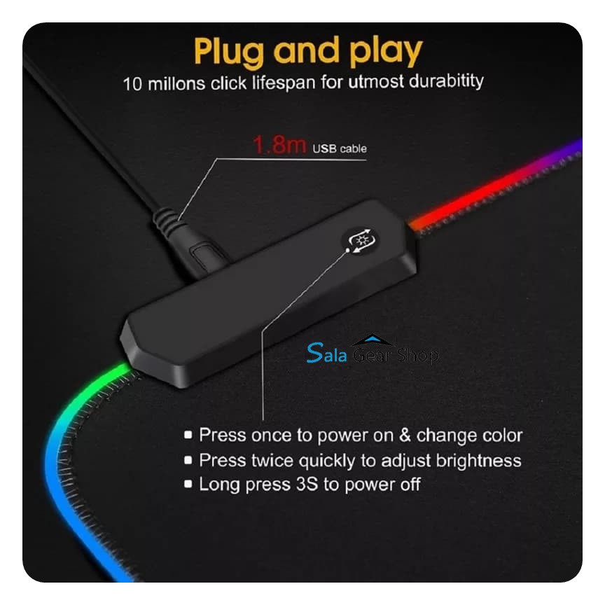 Pad Lót Chuột RGB,Bàn Di Chuyển Chuột RGB, 350* 250* 4mm