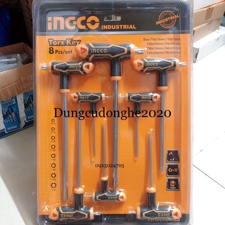 Bộ 8 lục giác bông tay cầm chữ t total/ingco t10-t50 thhw8083/hhkt8083