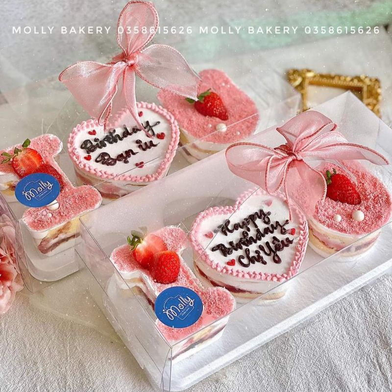 Hộp Mica chữ I Love U đựng Bánh Mousse Bộ Khuôn Mica chữ LOVE Set Cốc I LOVE YOU, loại Cốc Rời xem ở link khác