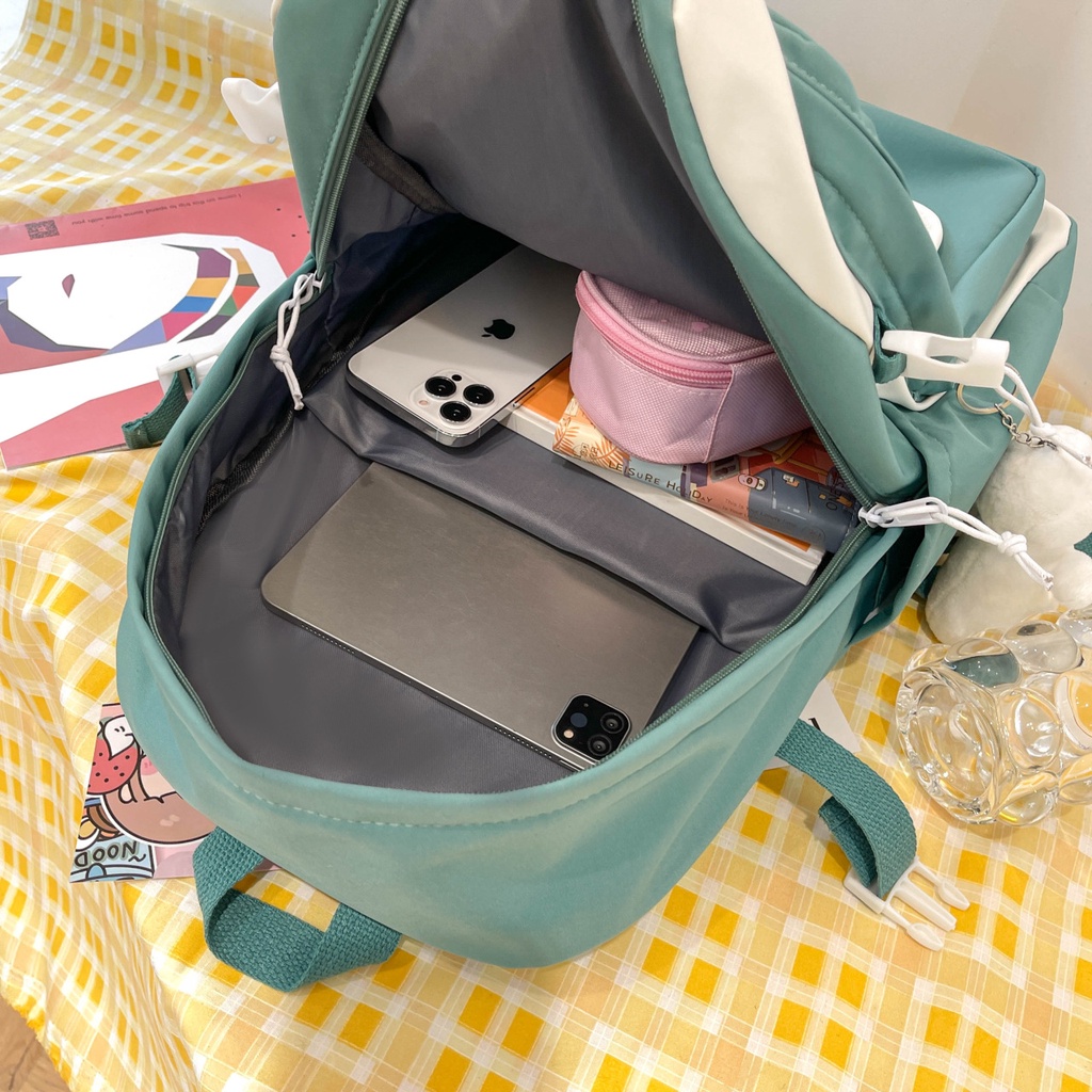 Balo đi học nữ dễ thương giá rẻ QITI cặp nam nữ đi học unisex phong cách thời trang ulzzang