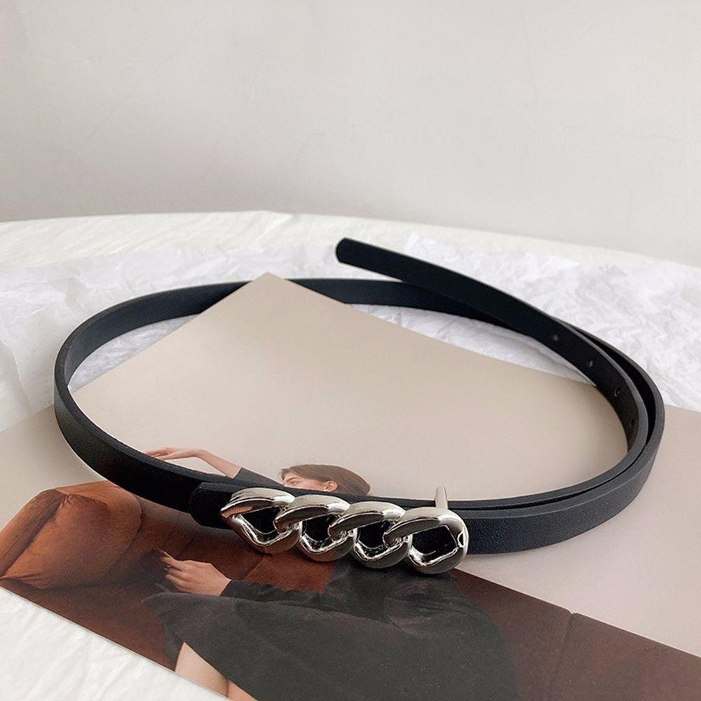 Thắt Lưng Da PU WMES15H Khóa Kim Loại Kiểu Dáng Đơn Giản Phong Cách Vintage