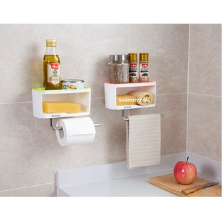 Kệ để đồ phòng tắm kèm móc khăn ECC1716