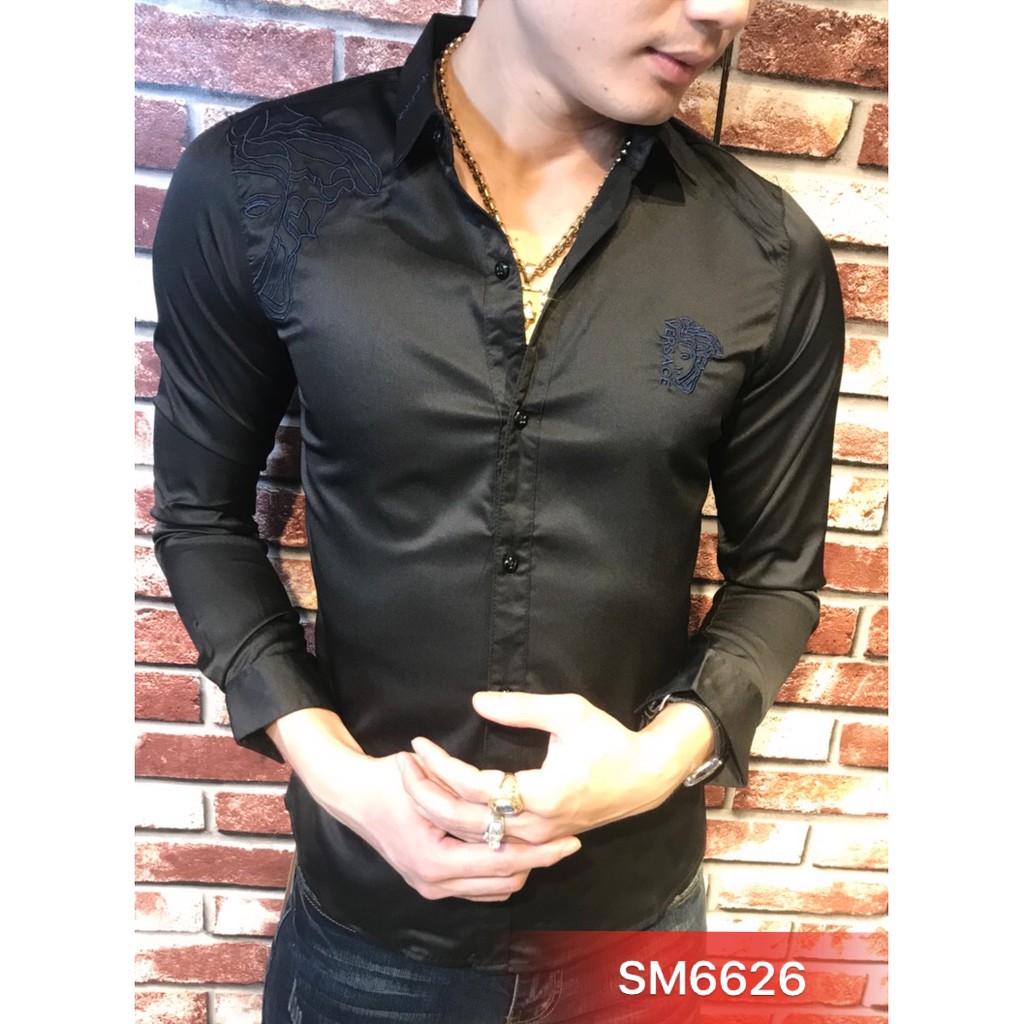 áo sơ mi nam thêu versace SM6626