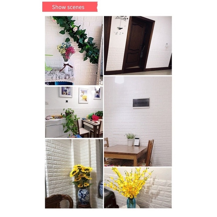 Hàng mới về Giấy dán tường họa tiết gạch 3D độc đáo trang trí nhà cửa