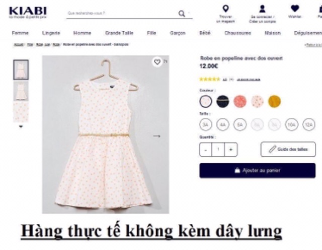 Đầm bé gái Kiabi