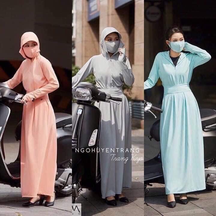 Chân váy dài trống nắng - Quây chống nắng thông hơi làm mát chống tia UV