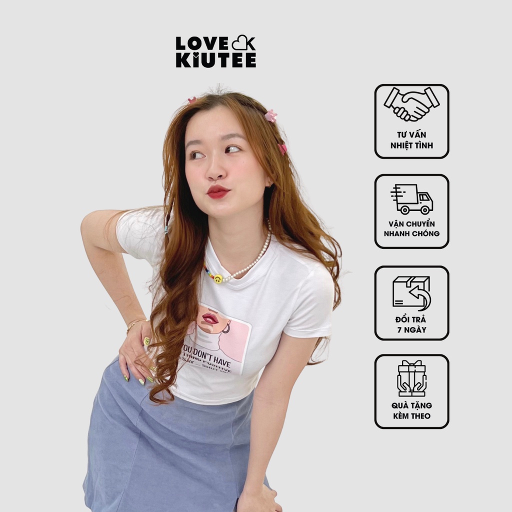 Áo ngắn croptop graphic thiết kế đẹp, nhiều màu cá tính LOVEKIUTEE