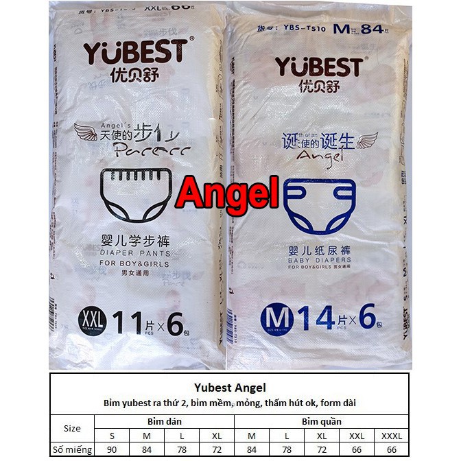 [Tặng quà] Bỉm YUBEST Angel / Gold / Night / Natural / Core nội địa Trung Quốc quần / dán S132, S90, M108, M84, L96, L78