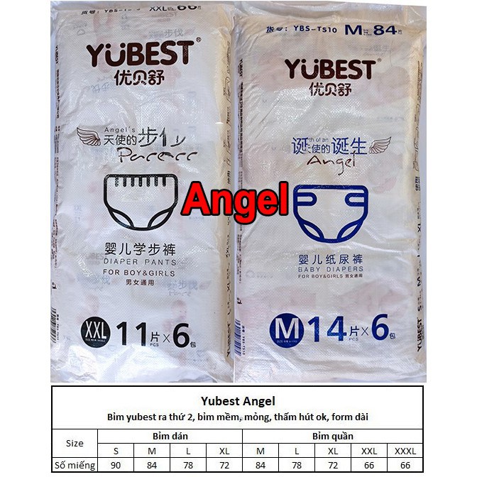 [Tặng quà] Bỉm YUBEST Angel / Gold / Night / Natural quần/dán giá rẻ S132, M108, L96, XL84, XXL72, S90, M84