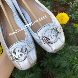 Giày Michael Kors Silver Metallic Leather