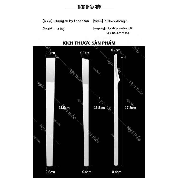 Bộ dụng cụ lấy khóe móng chân inox