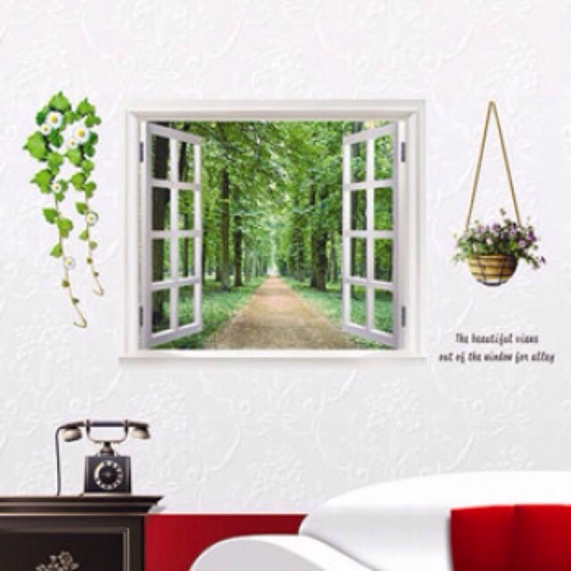 Decal dán tường khung cửa sổ