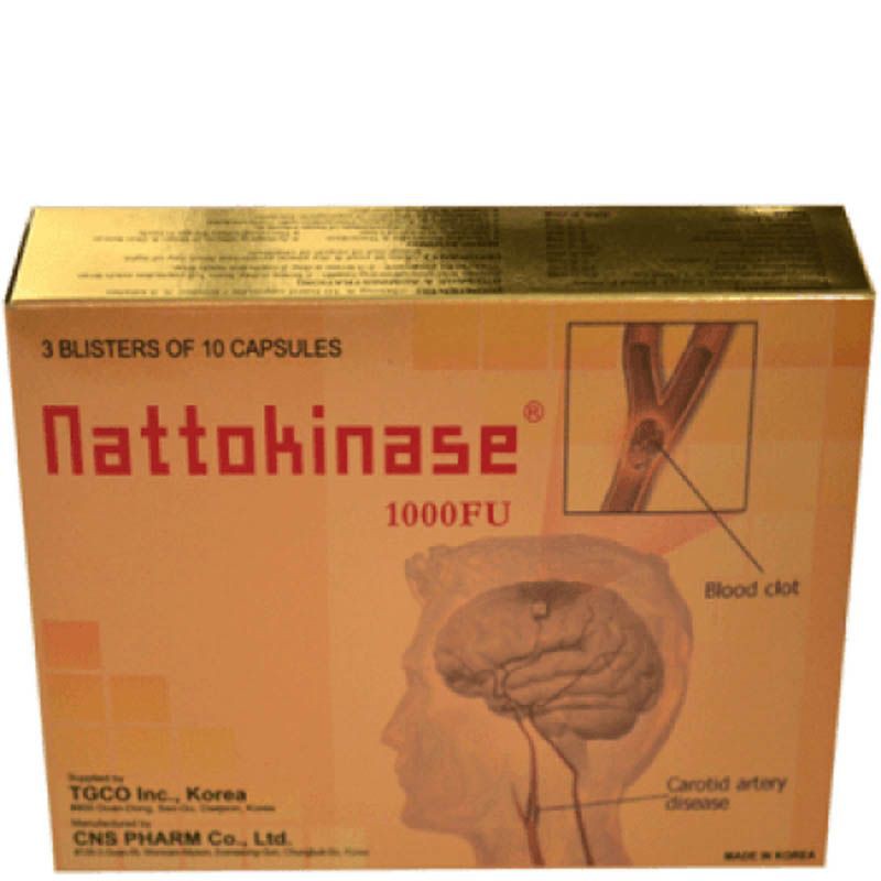 Nattokinase 1000FU – Hộp 30 viên – Giúp tăng cường hệ tim mạch, ngừa đột quỵ nhập khẩu Hàn Quốc