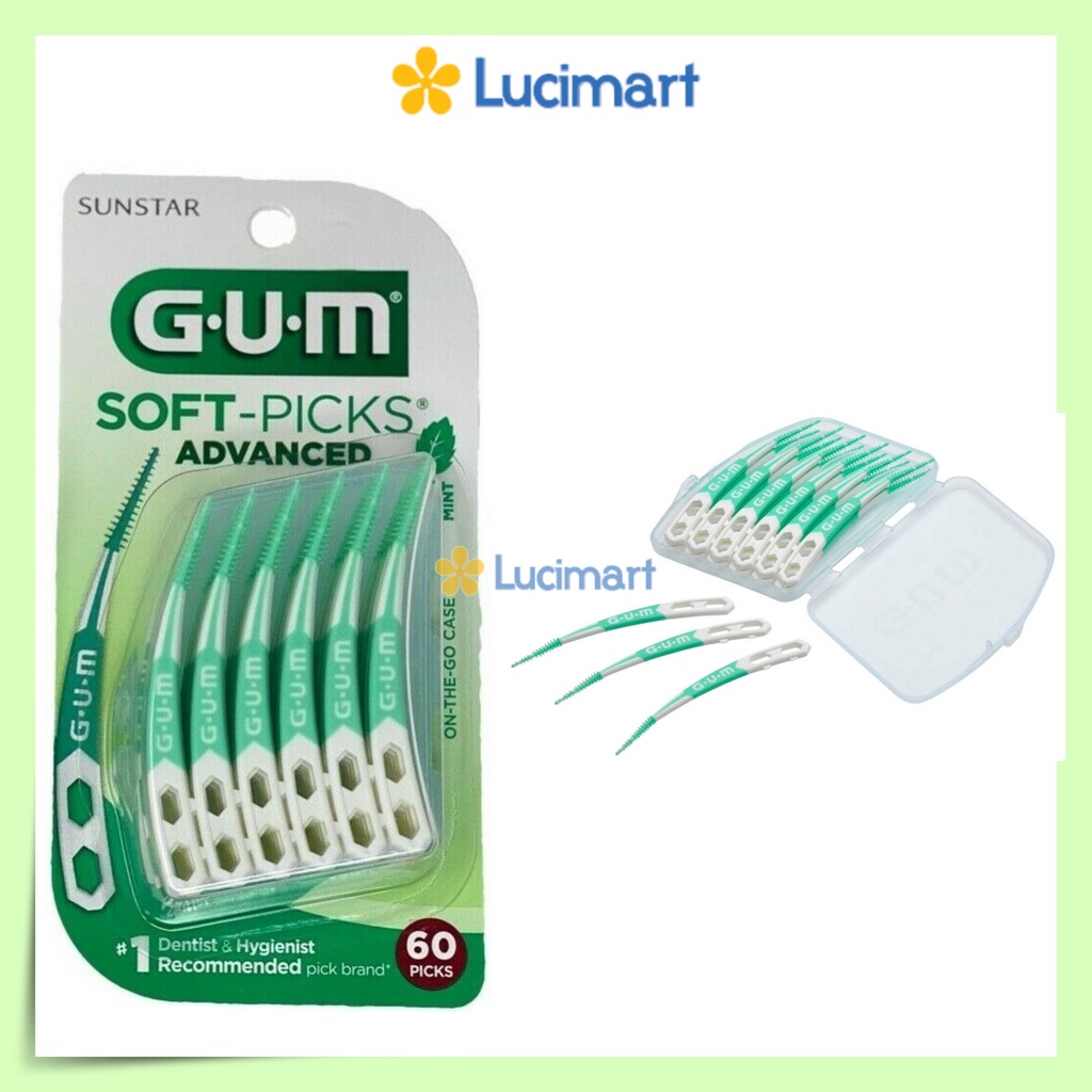 Tăm Gum Soft-Picks Advanced Mint tăm nha khoa Gum hương bạc hà [Hàng Mỹ]