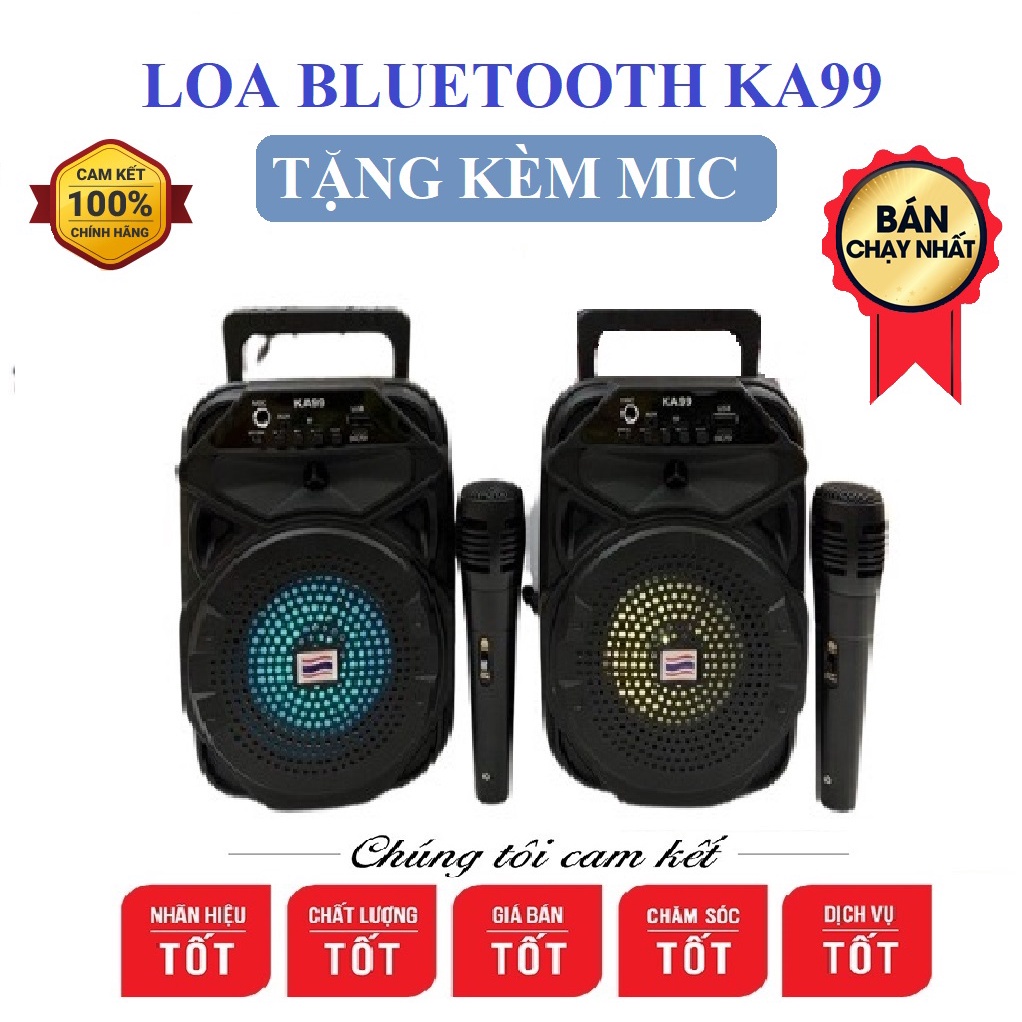 Loa Karaoke Kẹo Kéo KA 99 Không Dây Mini Kết Nối Bluetooth /Âm Thanh Chất Lượng
