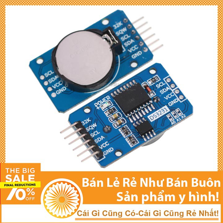 Mạch Đồng Hồ Thời Gian Thực DS3231 + AT24C32