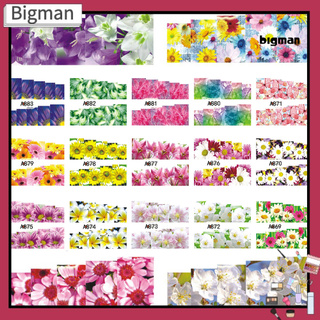 1 tấm sticker dán móng nghệ thuật họa tiết hoa lớn