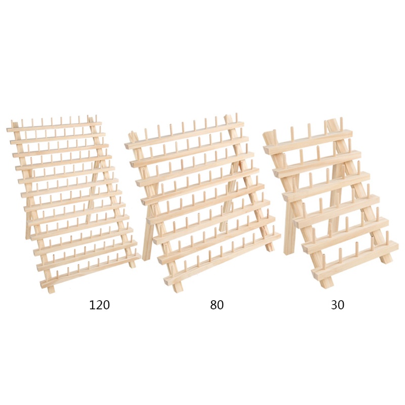 Giá Đỡ Ống Chỉ Bằng Gỗ 30/80/120 Có Thể Gấp Gọn Tiện Dụng