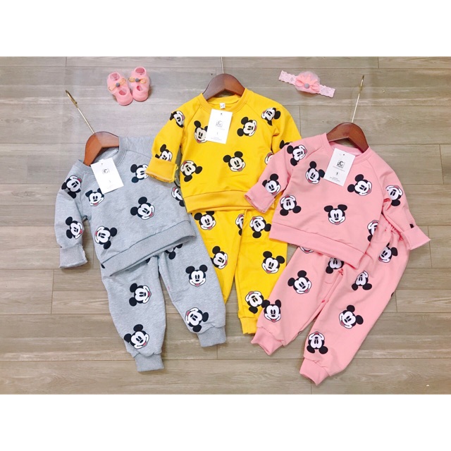 Bộ micky nỉ dài tay cho bé 10-20kg mã 62070