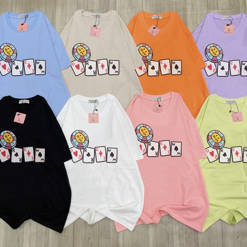 Áo thun DR EW lá bài - nhiều màu đủ size
