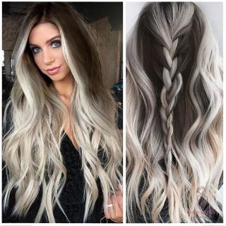 Tóc giả dài xoăn màu gradient thời trang dành cho nữ