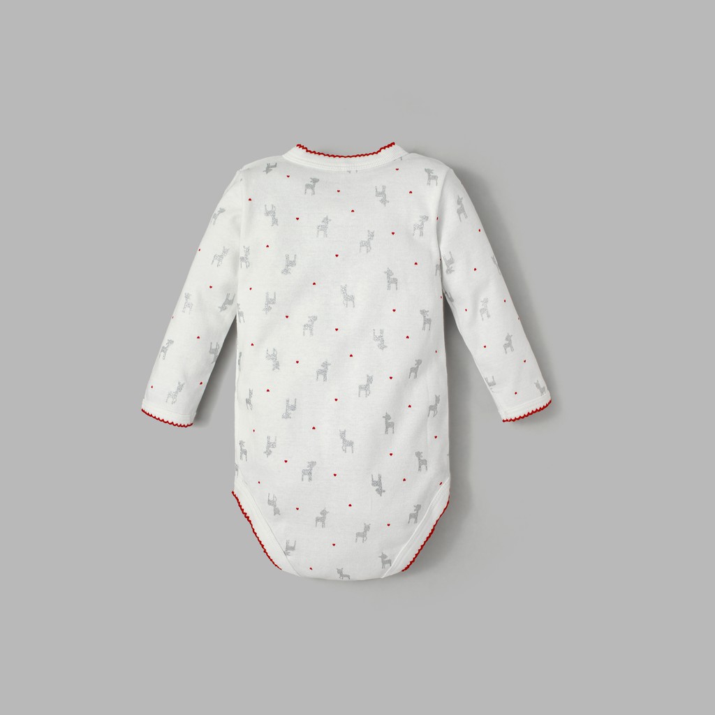 Bodysuit cài bên BAA BABY hình chú hươu kim tuyến cho bé gái - G-CB01D-022FL