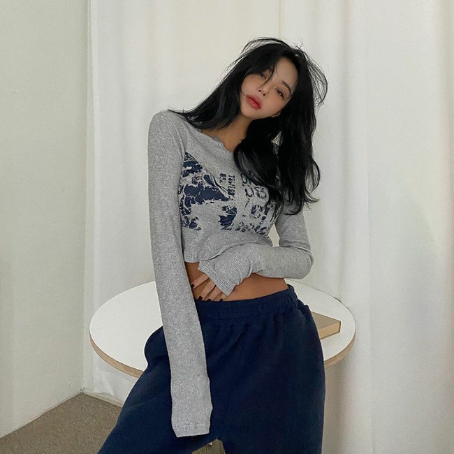 Áo thun tay dài thiết kế mới thời trang mùa hè dành cho nữ