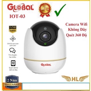 Camera IP Wifi Global IOT-03 Full HD 1080P Đàm Thoại 2 Chiều Xoay Quét 360 Độ - Hàng Chính Hãng