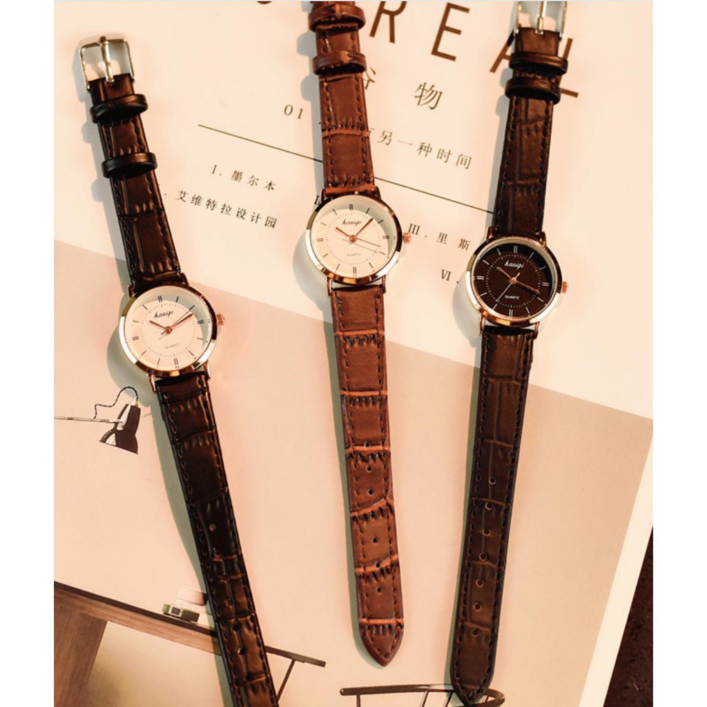 [CỰC ĐẸP] ĐỒNG HỒ NỮ DÂY DA KASIQI MẶT TRÒN KIM CƯƠNG LA MÃ THỜI TRANG | BigBuy360 - bigbuy360.vn