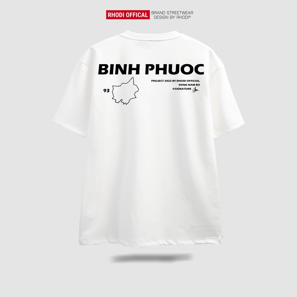 Áo thun local brand RHODI phông cổ tròn tay lỡ unisex nam nữ thế hệ genz Text Bình Phước